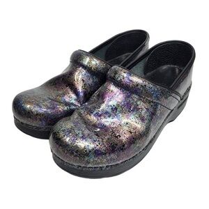 Dansko Professional Nursing Comfort Slip On Work Clog Shoes in Metallic Ink